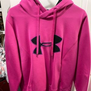 Under armor hoodie large hot pink and black